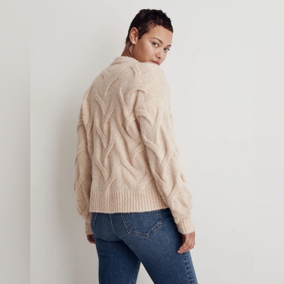 Madewell Cable Ashmont Cardigan Sweater Size XL - Picture 6 of 6